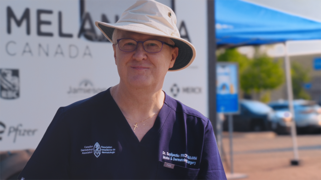 Dr. Sapijaszko FRCPC at the Melanoma Canada Mole Mobile unit